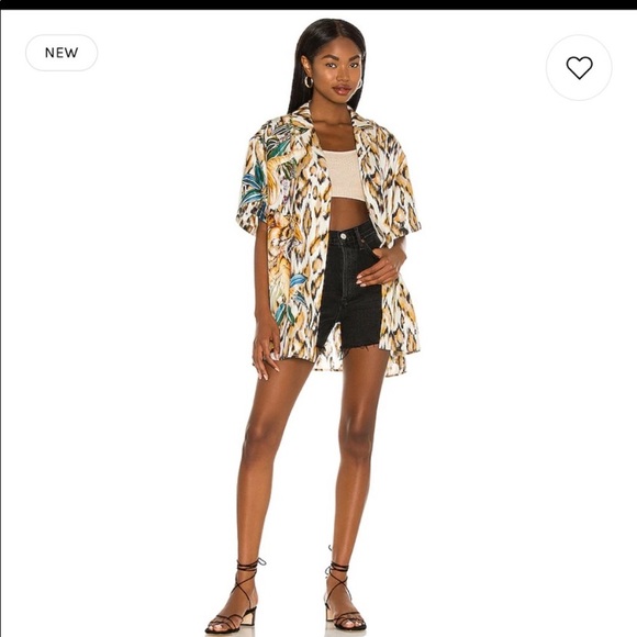 NEW Tell Your Friends SILK tiger jungle safari Hawaiian shirt blouse top Tristan - Picture 4 of 16